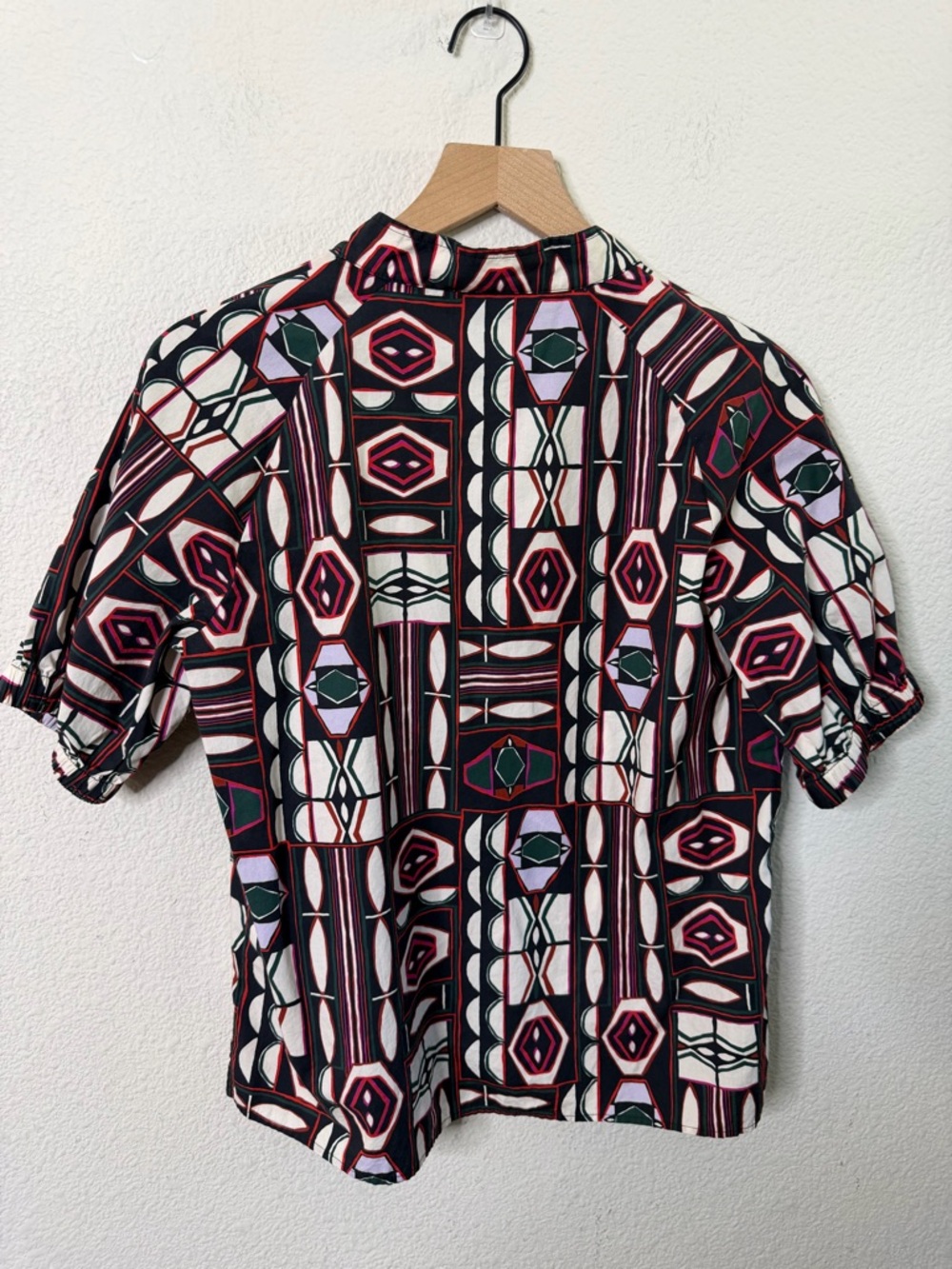 G. Label by Goop Puff Sleeve Printed Popover Shirt Womens Size 6 - Picture 4 of 7